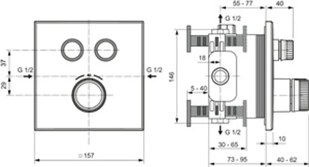 IS-Brausethermostat-UP-Ceratherm-Navigo-2-Verbraucher-Eckig-Chrom-A7302AA gallery number 7